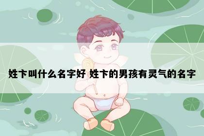 姓卞叫什么名字好 姓卞的男孩有灵气的名字